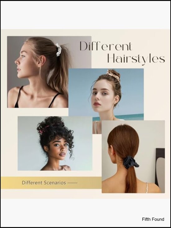 19 Momme Mulberry Silk Hair Scrunchies, Gentle Elastic Ponytail Holders, 3 Pack main image 4